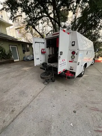Magnet Plumbing service vehicle on-site for Sewer Line Repair in Pasadena